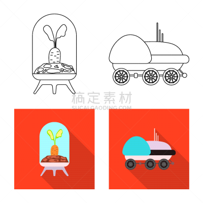 分离着色,太空,图标集,火星,一个物体,生物学,太空船,汽车,品牌名称,行星