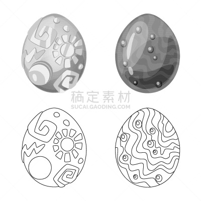 史前时代,动物,标志,分离着色,可爱的,复活节,黄金,布置,设计,收集