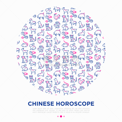 猴子,十二生肖,狗,模板,细的,猪,山羊,兔子,绘画插图