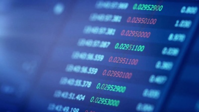 数字显示的金融交易图表