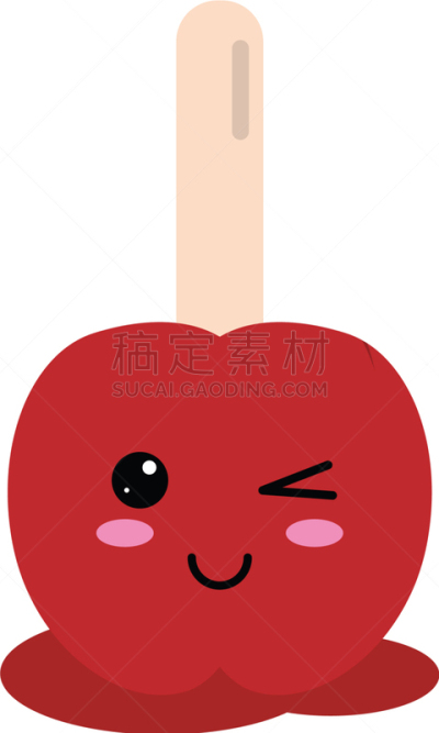 糖果,棍,可爱,太妃苹果,卡通,可爱的,菜单,清新,食品,爱