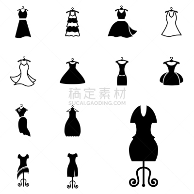 时尚,衣服,计算机图标,女人,女孩,夜晚,夏天,黑色,剪影,聚会