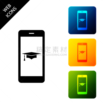 概念,多色的,矢量,方形画幅,电子培训,绘画插图,计算机图标,知识,分离着色,按键区