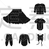 小的,图标,线,无尾礼服,儿童,裙子,恶作剧,长袖衫,婴儿,女孩
