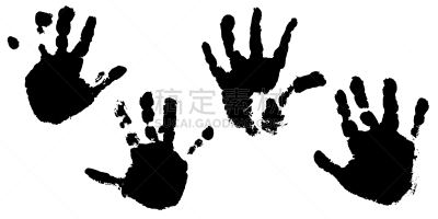 儿童,手印,痕迹,矢量,手,绘画插图,水彩画,男婴,脉搏图,背景分离