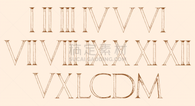 罗马数字,数字,经典,分离着色,华丽的,卷着的,文字,字母,拉丁文,布置