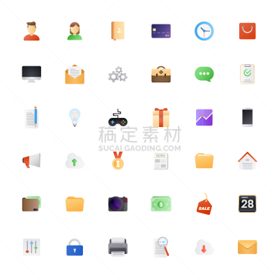 巨大的,计算机图标,图标集,公寓,人,男人,床单,图像,信使,打包