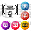 商务,符号,矢量,奖,文凭,绘画插图,计算机图标