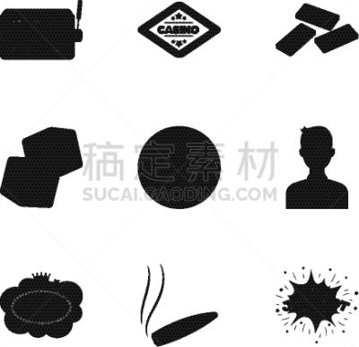 符号,游戏,赌场,分离着色,骰子,大口袋,轮盘赌,收集
