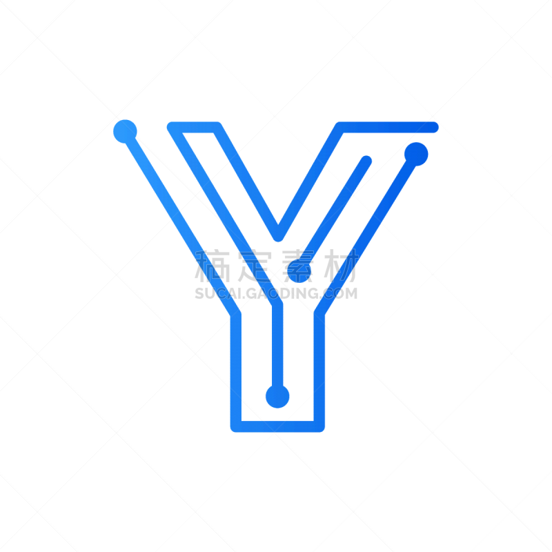 initial letter y circuit logo