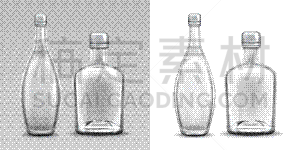 含酒精饮料,瓶子,充满的,伏特加,绝对伏特加,模板,开胃酒,威士忌,三维图形,白色