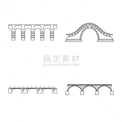 分离着色,图标集,砖,现代,建筑业,海岸线,行人,河流,联系,装裱