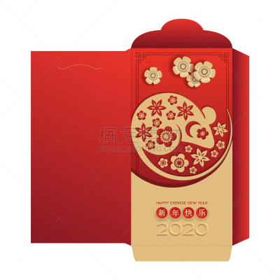 红色,,春节,小包,传统,2020,阴阳符,问候