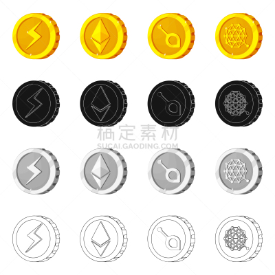 黄金,部分,波纹,网络空间,采矿业,商务,金融,收集
