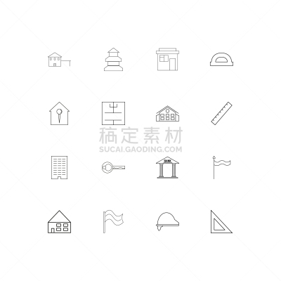直的,建筑业,计算机图标,建筑体,房屋,三角板,邮局,矢量,布置