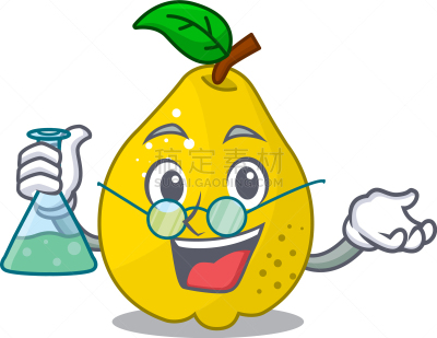 熟的,讲师,黄色,卡通,可爱的,清新,科学家,食品,维生素,串
