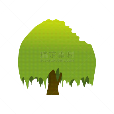 分离着色,榕树,植物群,自然,环境,矢量,植物,标志,木制,树