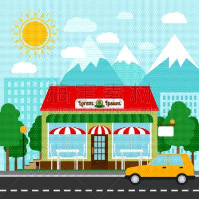 城镇,披萨店,比萨饼,商务,建筑外部,外立面,房屋,食品,图像,商店
