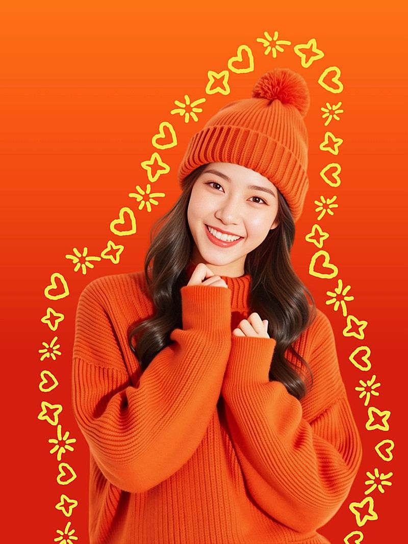 春节人像描边喜庆感小红书aigc配图