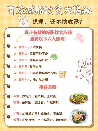 手绘风餐饮减脂餐教程小红书配图
