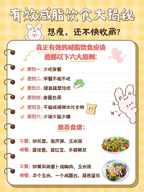 手绘风餐饮减脂餐教程小红书配图