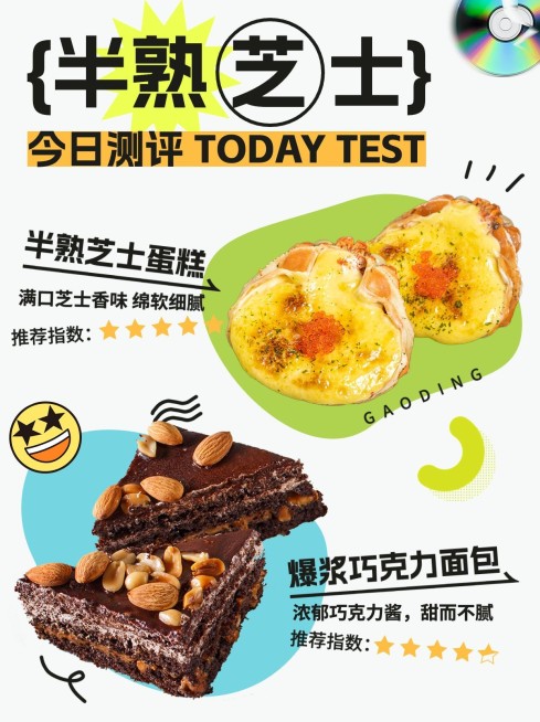 餐饮甜品零食测评攻略小红书配图预览效果