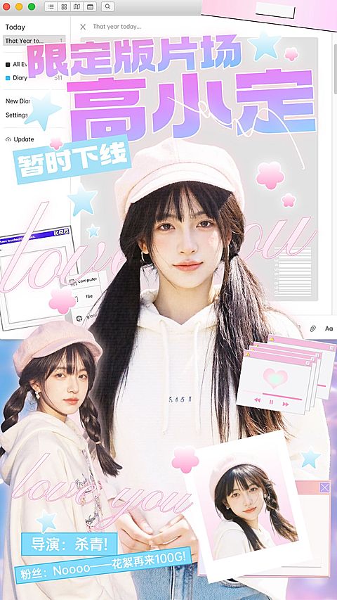 粉丝应援y2k梦幻感手机海报aigc