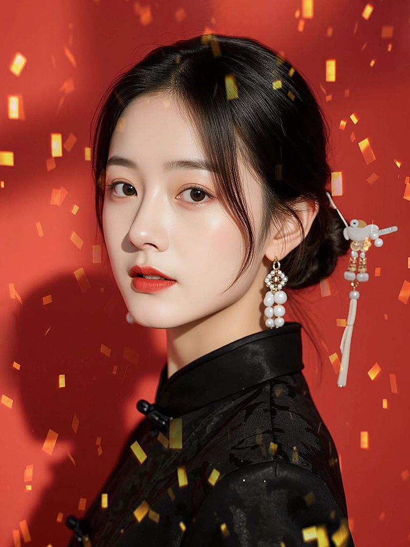 春节晒图晒照鎏金感人物滤镜小红书配图