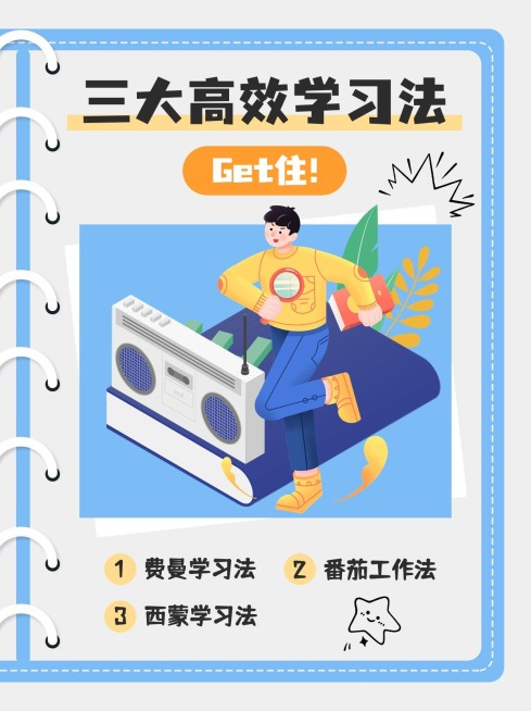 学习方法科普小红书封面配图预览效果