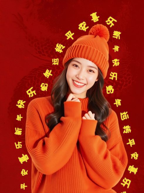 春节人像描边喜庆感小红书aigc配图预览效果