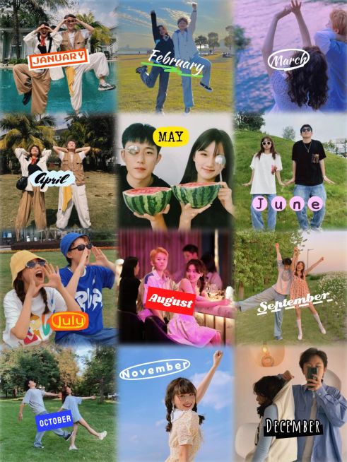 个人生活晒照九宫格清新风拼图工具模板预览效果