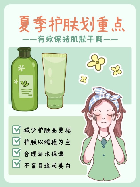微商夏季美容护肤知识科普小红书配图预览效果