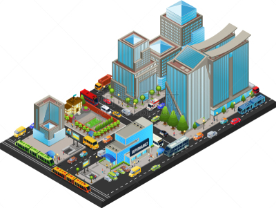 概念,都市风景,现代,巴士,人,汽车,城镇,交通,生活方式,图像