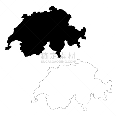分离着色,瑞士,非都市风光,形状,轮廓,白色,红色,蓝色,黑色