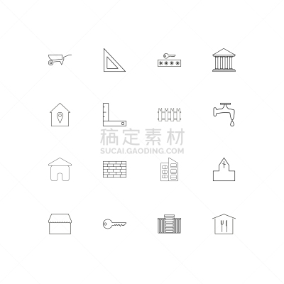 直的,建筑业,建筑体,计算机图标,矢量,独轮手推车,三角板,标志,石洞壁画