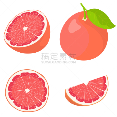 完整,切片食物,葡萄柚,横截面,部分,清新,背景分离,熟的,成分,水果