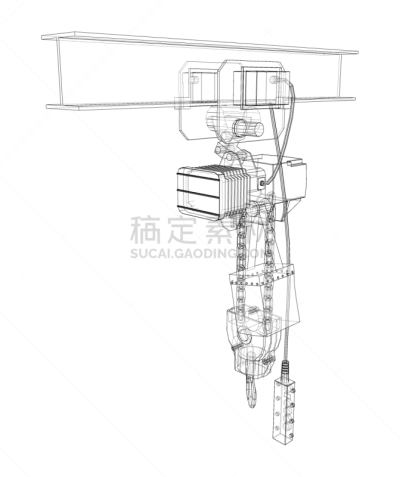 轮廓,矢量,提举,制造机器,滑车,概念,蓝图,建筑业,设备用品,草图