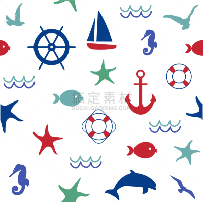可爱的,四方连续纹样,海洋生命,纺织品,图像,海洋,壁纸,海豚,海星,海马