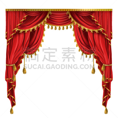 红色,窗帘,华贵,分离着色,华丽的,高雅,首次公演,纺织品,写实,装饰