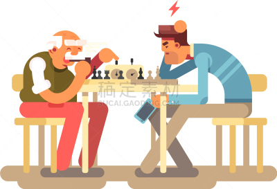 人,国际象棋,进行中,分离着色,专心,男人,休闲,坐,相伴