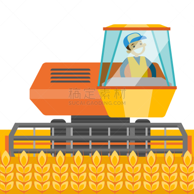 A white farmer harvests wheat