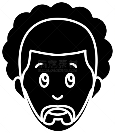 男人,卡通,可爱的,商务,人,概念,肖像,图像,微笑,违约