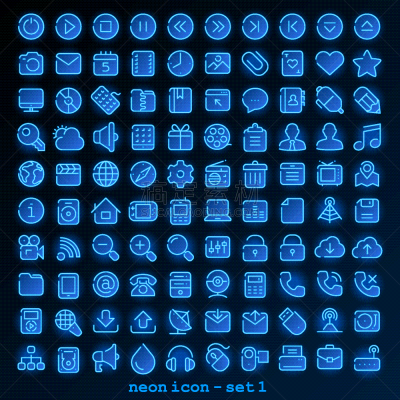 线图标,霓虹灯,数字1,传媒,书,商务,计算机,布置,收集,联系