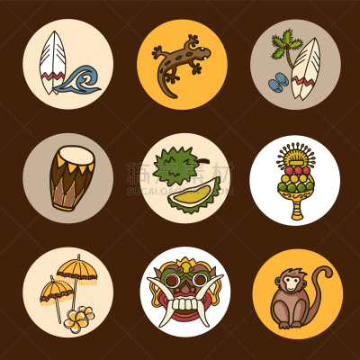 巴厘岛,国际著名景点,传统,魔鬼,植物群,自然美,布置,问候,花,剪影