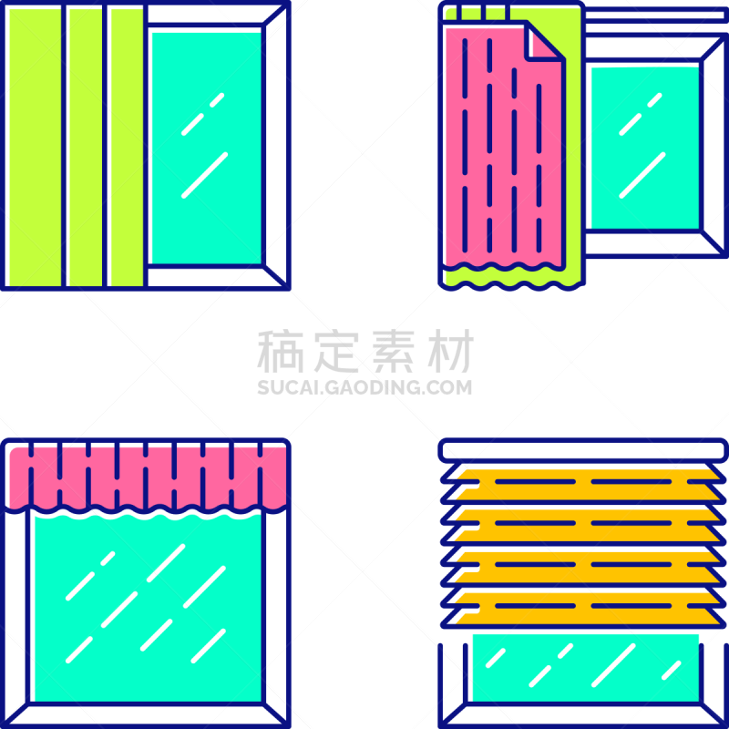 药,办公室,房屋,矢量,彩色图片,窗帘,窗户,厨房,绘画插图,计算机图标