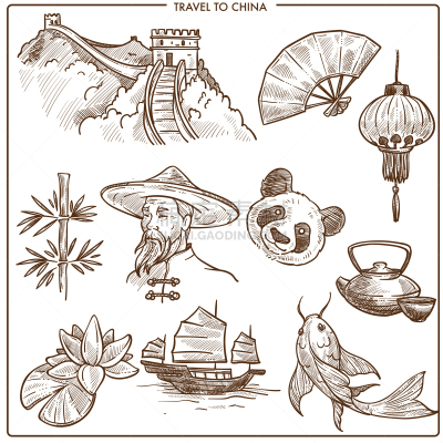 符号,草图,著名景点,东方人,旅行者,男人,非都市风光,国内著名景点
