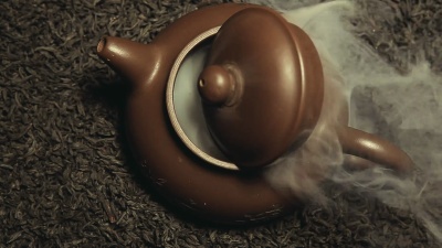 红茶茶壶冒烟无人高清镜头