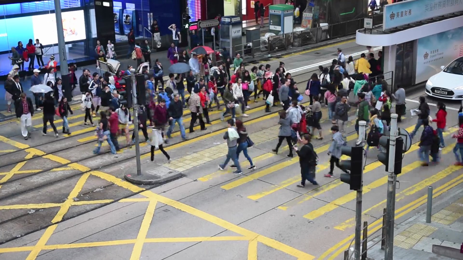 延时摄影 人们在香港购物的地方