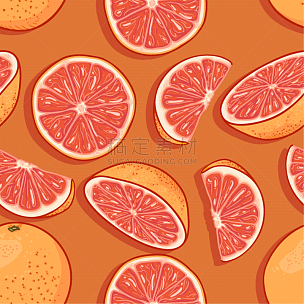 seamless pattern cartoon grapefruits