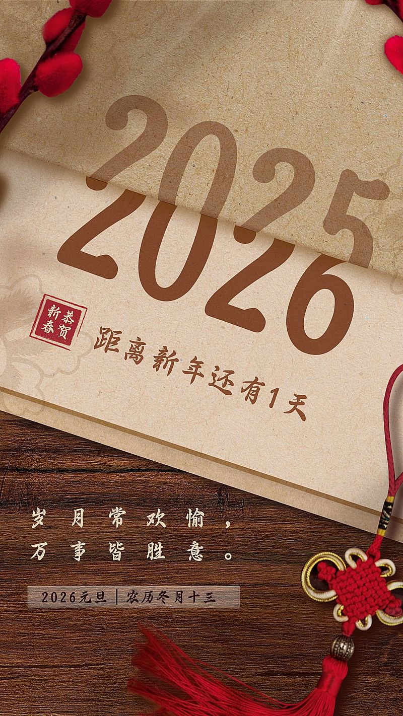 跨年倒计时元旦日历翻页实景